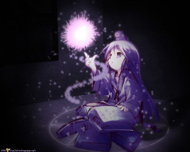 Girl book purple light manga free wallpaper - medium preview image