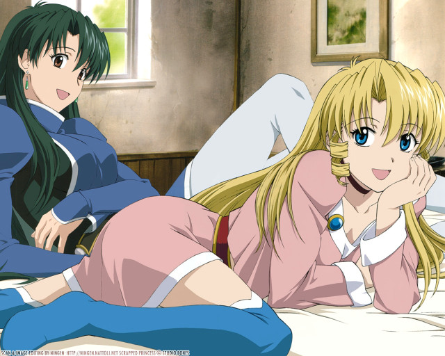 Anime girls bed room cat free wallpaper - medium preview image