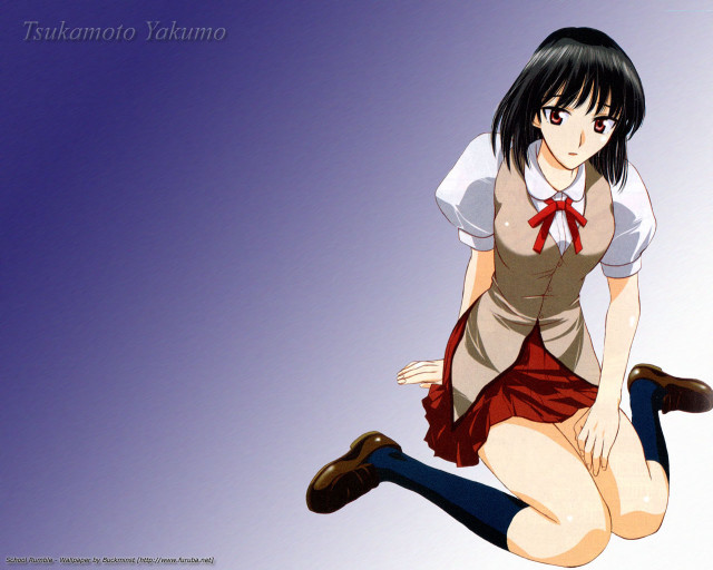 Girl school uniform flying legs free wallpaper - medium preview image
