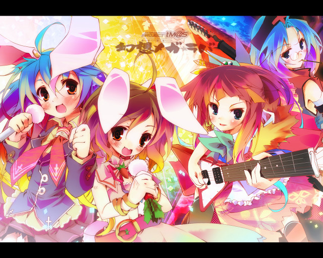 Anime girls guitar microphone animal free wallpaper - medium preview image