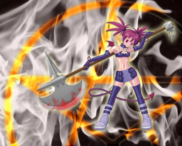 Cartoon axe fire demon yandere free wallpaper - medium preview image