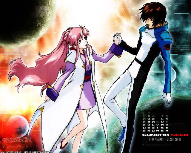 Anime couple space planet poster free wallpaper - medium preview image