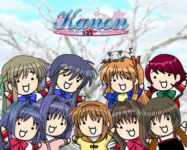 Anime girls snow tree haron free wallpaper - medium preview image