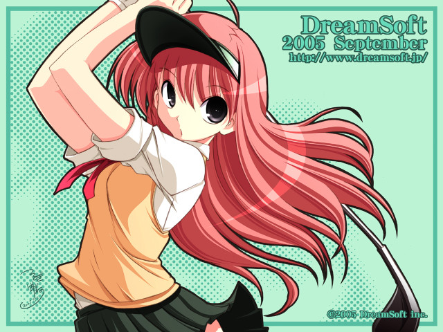 Pink hair girl tennis visor free wallpaper - medium preview image