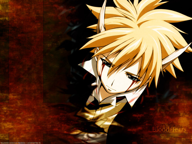 Blonde anime boy blood gothic free wallpaper - medium preview image