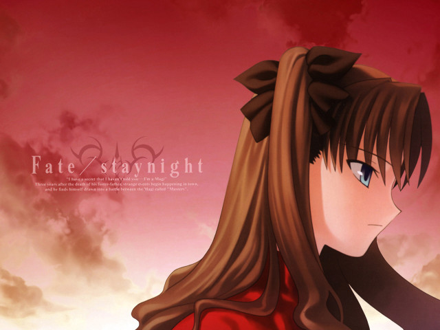 Anime longhair reddress cloudy sunset free wallpaper - medium preview image