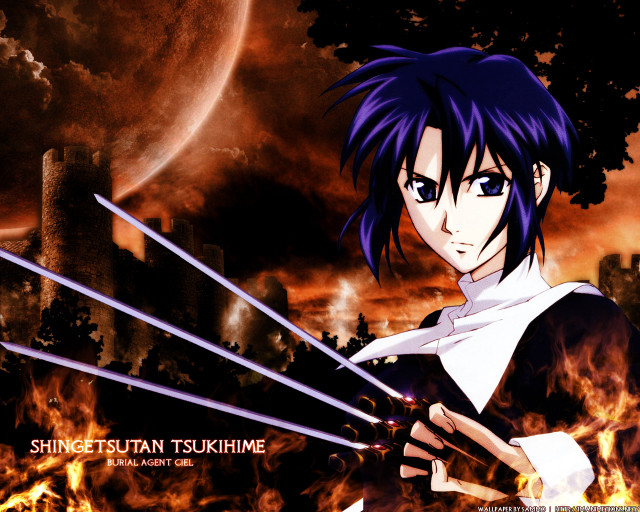 Eizan kikukawa flaming sword moon free wallpaper - medium preview image