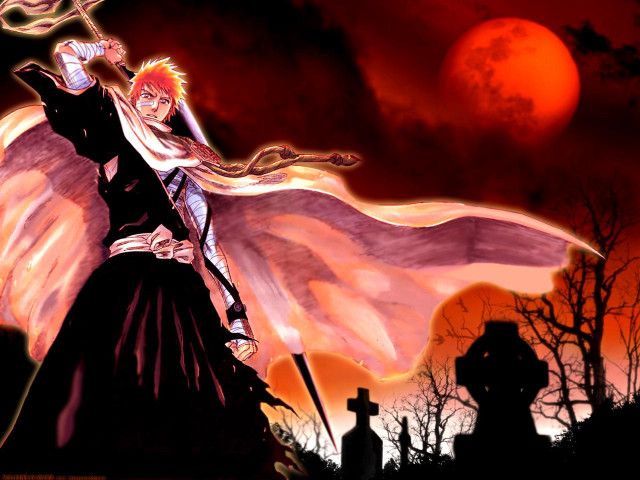 Man sword woman graveyard night free wallpaper - medium preview image