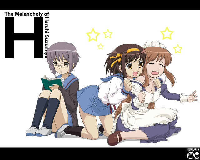 Melancholy rayonism starry schoolgirls haruhi free wallpaper - medium preview image
