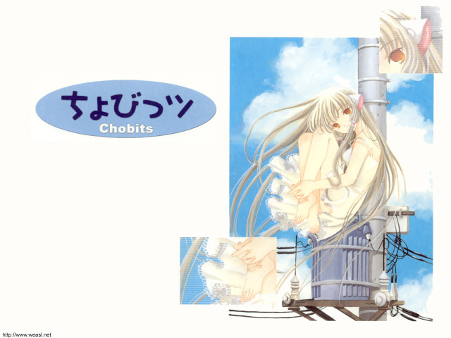 Girl sitting pole clouds sign free wallpaper - medium preview image