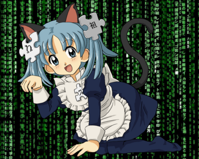 Anime bluehair cat ears cybernetics free wallpaper - medium preview image