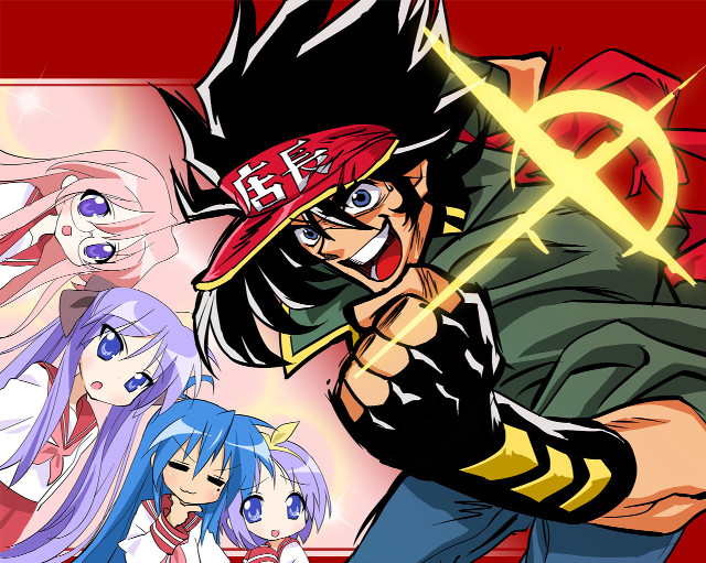 Cartoon hat sword red background free wallpaper - medium preview image