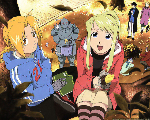 Anime characters woods sunset ed free wallpaper - medium preview image
