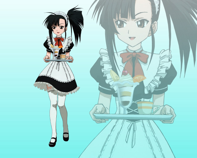 Girl tray dress anime maid free wallpaper - medium preview image
