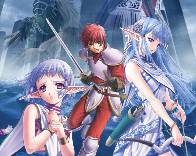 Anime group elf armor sword free wallpaper - medium preview image
