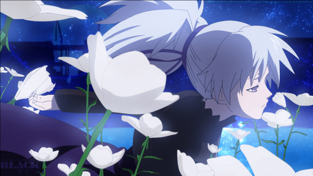 Whitehair man field flowers night free wallpaper - medium preview image