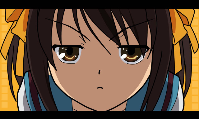 Anime girl brown eyes ponytail free wallpaper - medium preview image