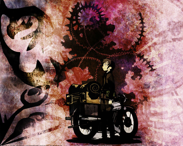 Man motorcycle floral background clock free wallpaper - medium preview image