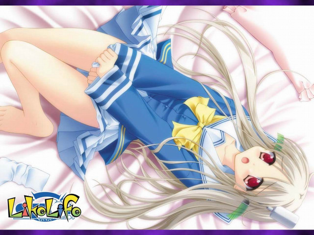 Anime girl bed wind pleated free wallpaper - medium preview image