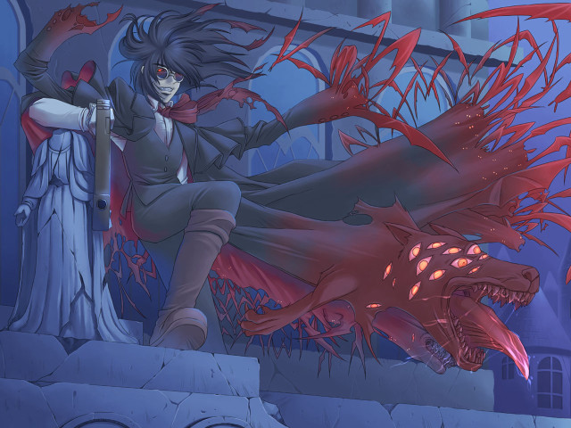 Woman black dress red dragon #2 free wallpaper - medium preview image