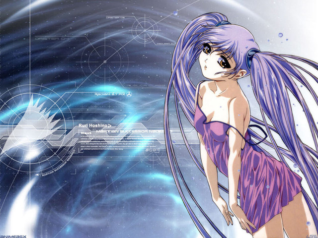 Purple hair night sky fireworks free wallpaper - medium preview image