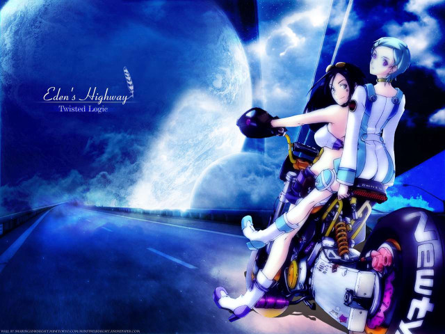 Sky moon motorcycle fantasy album free wallpaper for desktop - medium preview image