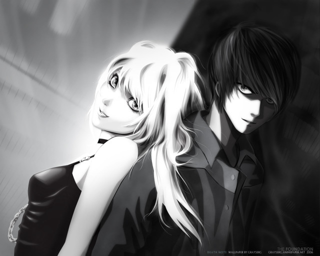 Couple bw background anime gothic free wallpaper - medium preview image