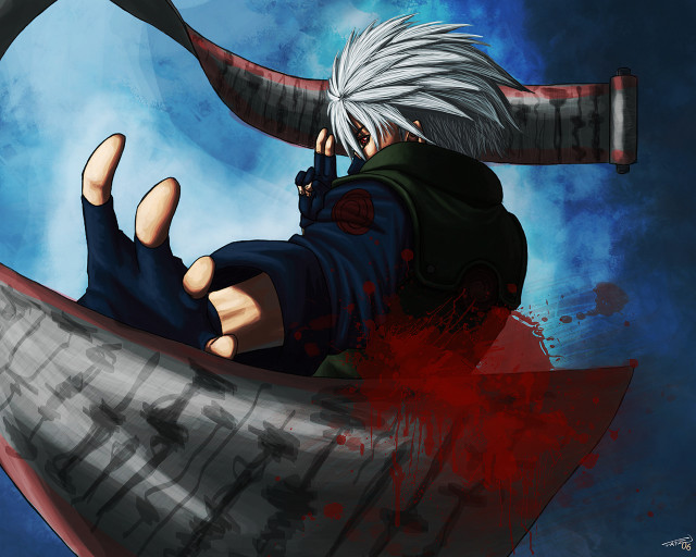 Baioken eishun silverhair blood redeyes free wallpaper - medium preview image