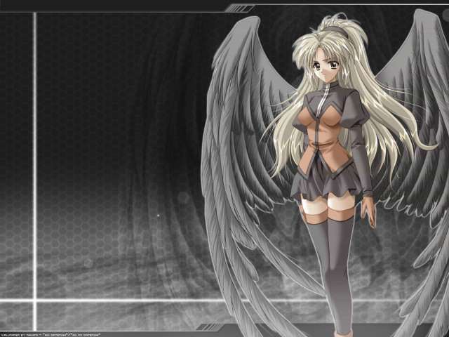Angel girl wings gothic portrait free wallpaper - medium preview image