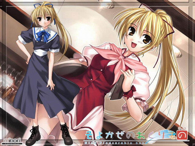 Anime girls school uniforms room free wallpaper - medium preview image