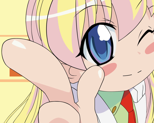 Cartoon girl blue eye blonde free wallpaper - medium preview image