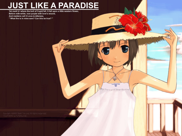 Girl white dress hat flower free wallpaper - medium preview image