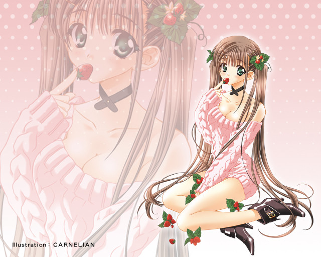 Pink dress girl holding purse free wallpaper - medium preview image
