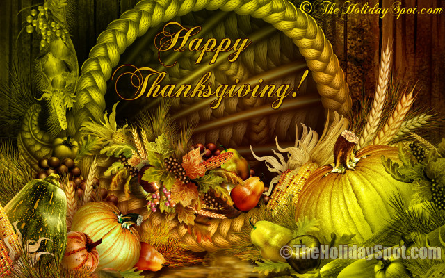 Thanksgiving pumpkins cornucopia folkart saturated free wallpaper - medium preview image