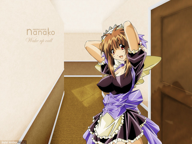 Purple dress hallway anime maid free wallpaper - medium preview image