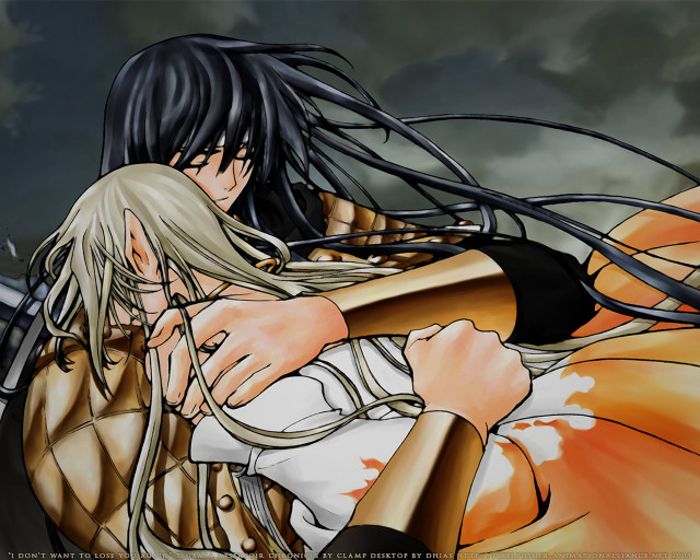 Anime couple hug sword elf free wallpaper - medium preview image