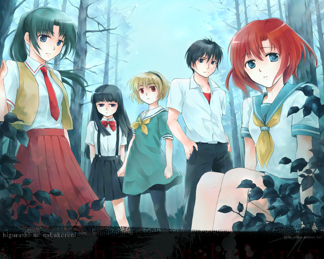 Forest schoolgirls nature bushes uniforms free wallpaper - medium preview image