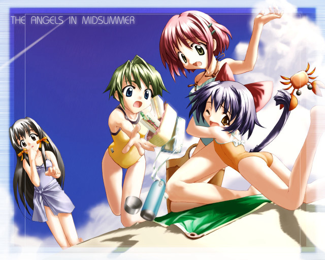 Anime girls beach summer casual free wallpaper - medium preview image
