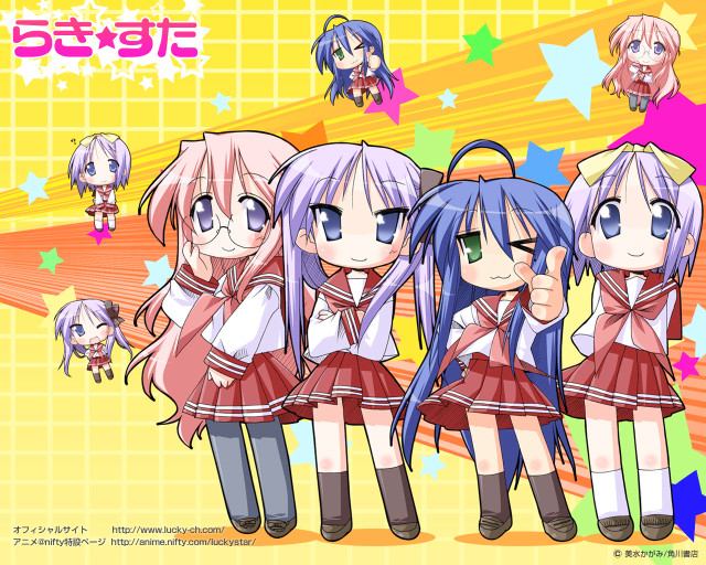 Anime girls various outfits hair free wallpaper - medium preview image
