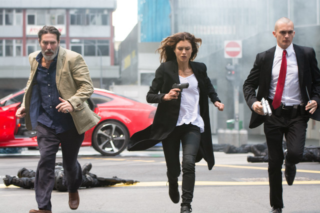 Group walking street red car free wallpaper - medium preview image