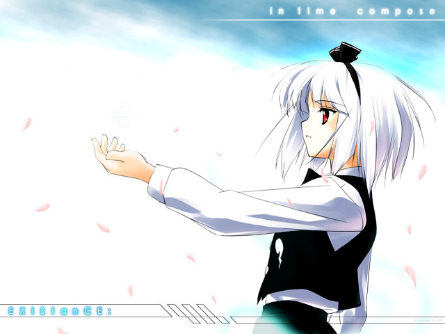 Anime white haired girl gun free wallpaper - medium preview image