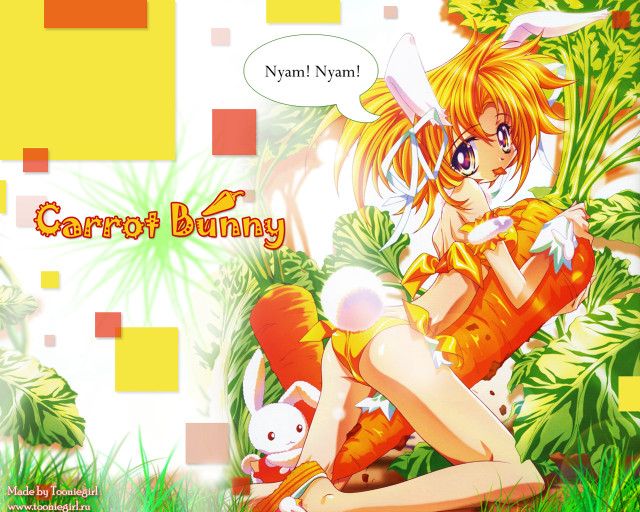 Cartoon girl bunny carrot anime free wallpaper - medium preview image
