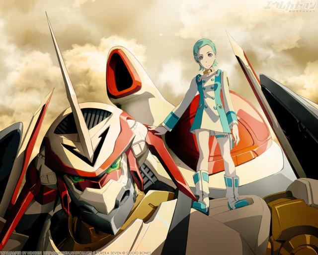 Woman robot clouds aqua green free wallpaper for desktop - medium preview image