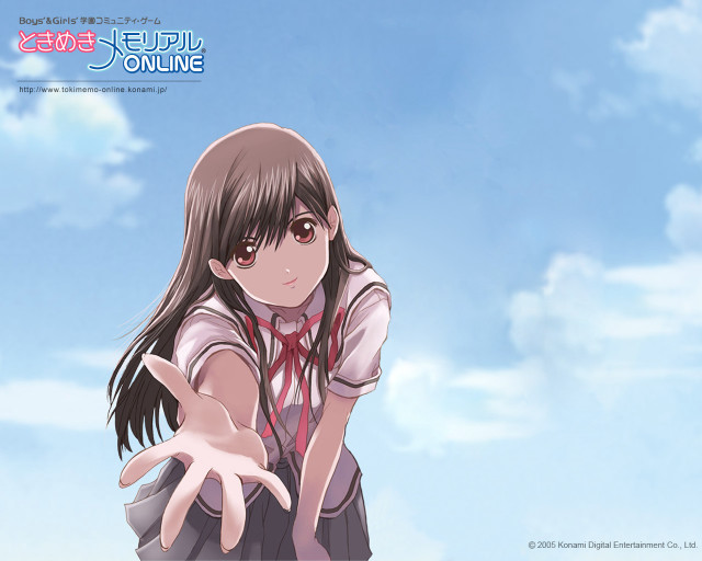 Girl school uniform outstretched hand free wallpaper - medium preview image