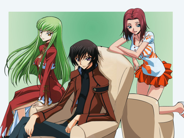 Three girls couch anime neo free wallpaper - medium preview image
