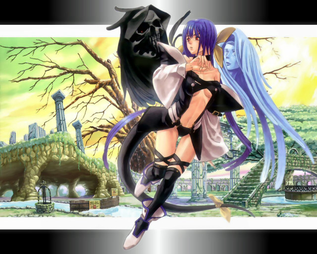 Blue hair black mask umbrella free wallpaper - medium preview image