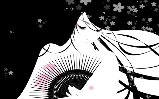 Woman hair blowing flowers stars free wallpaper - medium preview image