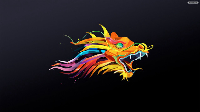 Colorful horse black background white free wallpaper - medium preview image