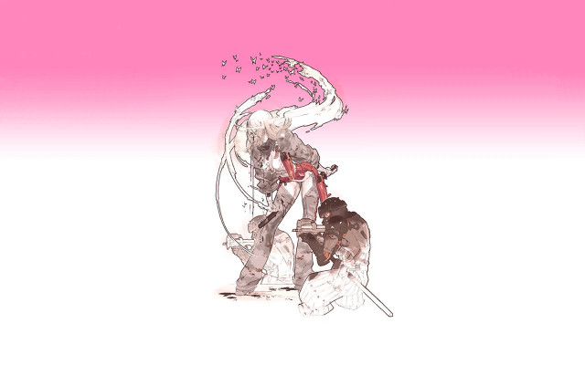 Man woman pink sword neo free wallpaper for desktop - medium preview image