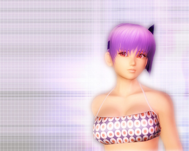 Purple hair bikini cat ears free wallpaper - medium preview image